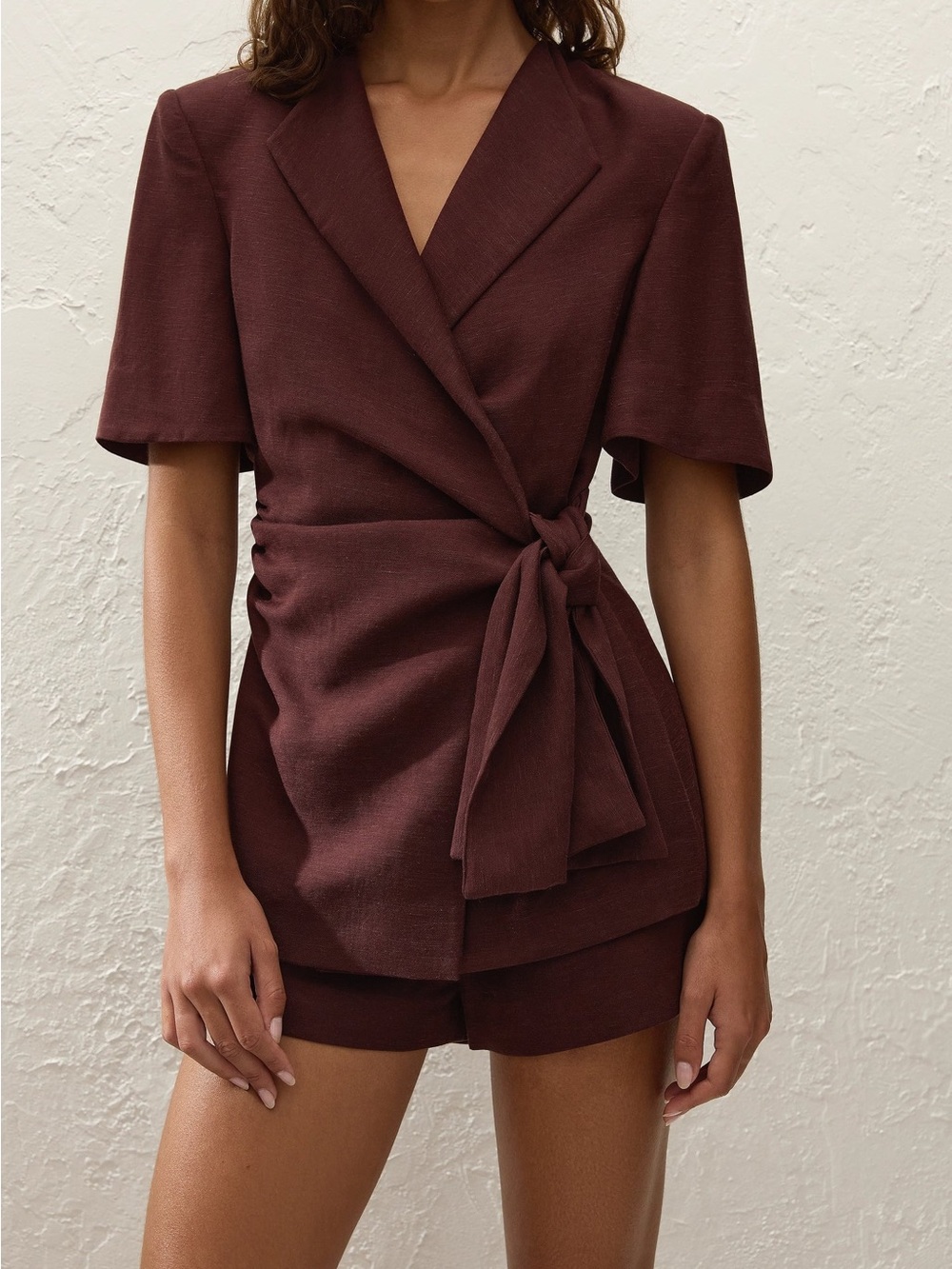 Faithfull the Brand Ida Knot Blazer and Florine Mini Short